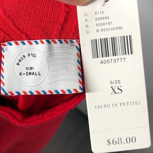 ANTHROPOLOGIE Postmark Poppy Red Texture Tank Size XS NWT - Picture 7 of 7